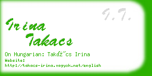 irina takacs business card